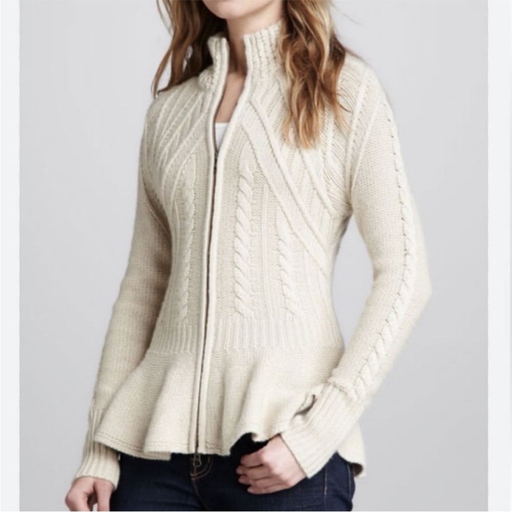 ANTONIO MELANI Cream Cable Knit Cardigan